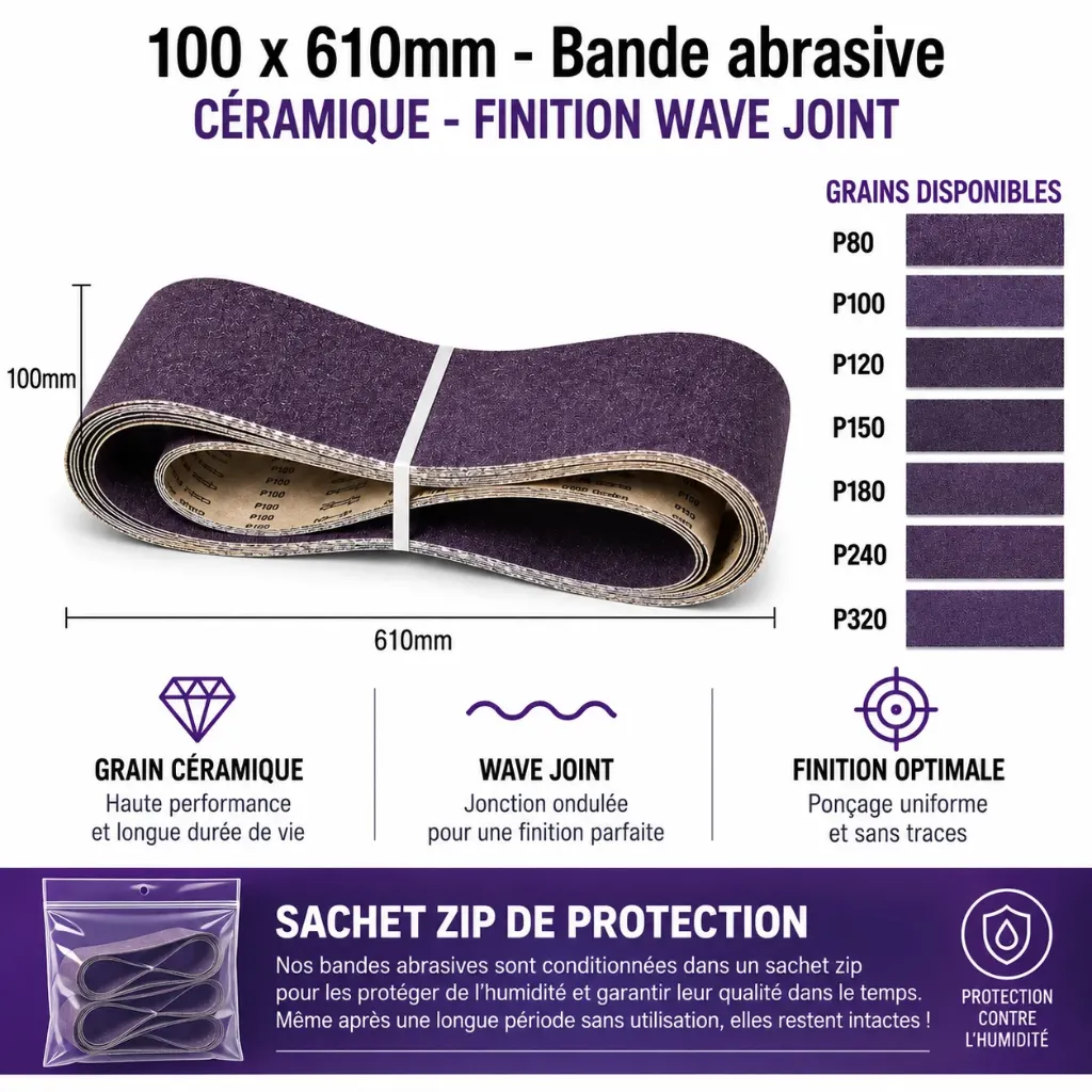 Bandes Céramique - 100 x 610mm CeraWave - Finition Wave-joint
