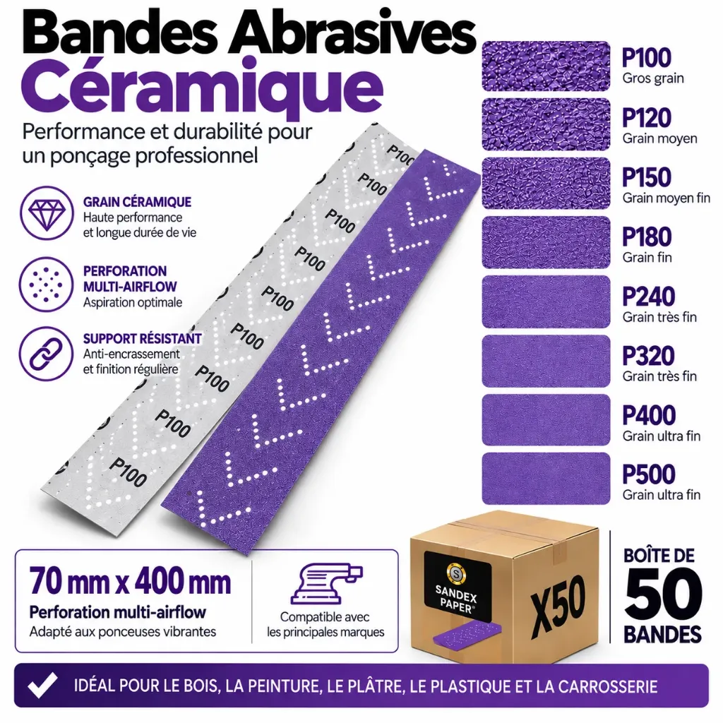 Bandes Abrasives - 70mm x 40cm