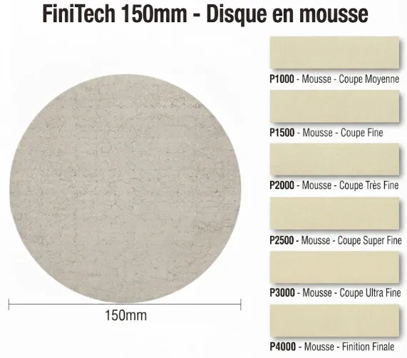 Disques abrasifs type mousse 150mm - FiniTech