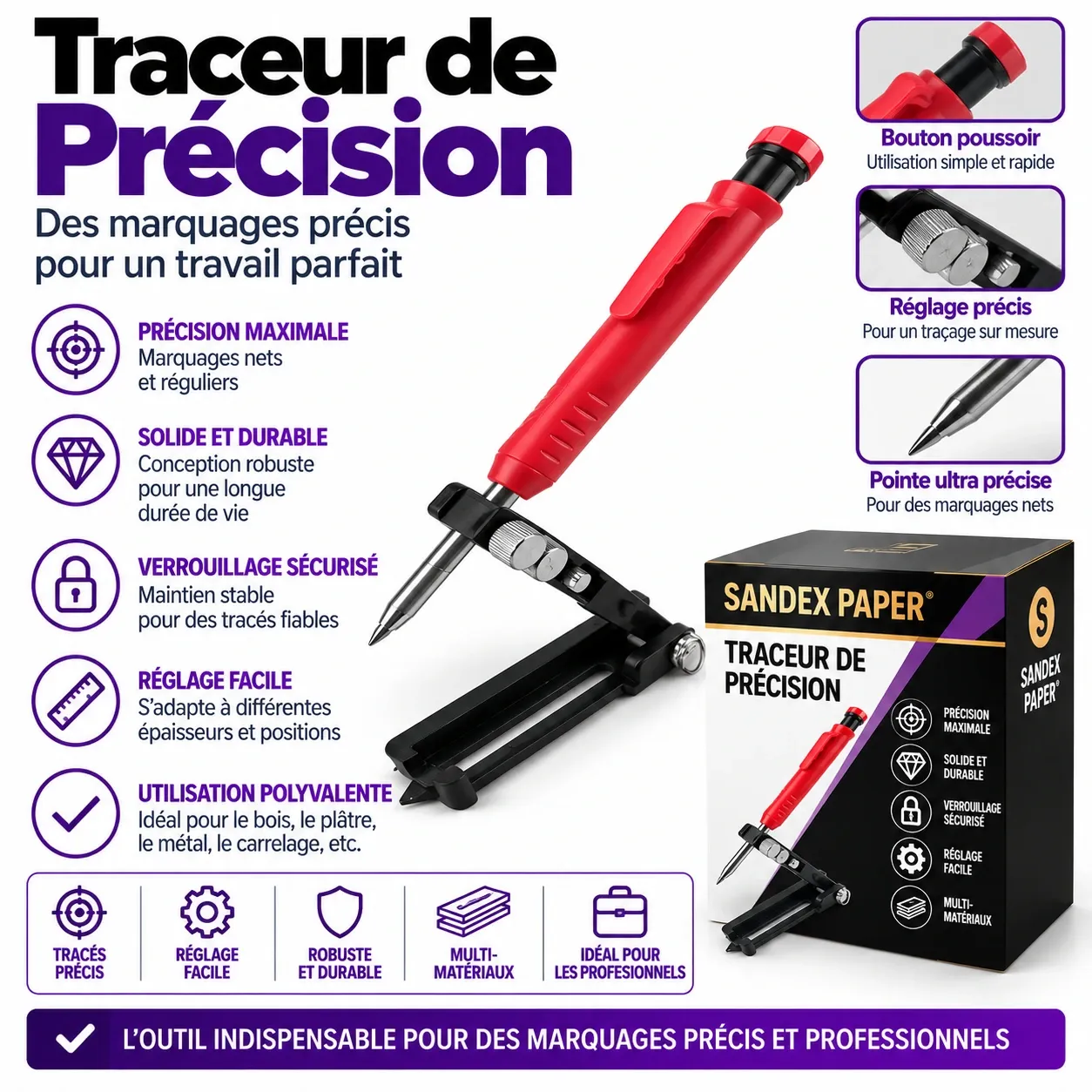 [TRACEUR-ROUGE] Traceur de Précision (+ 1 recharge) (Rouge)